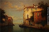 Antoine Bouvard Canal Scene - Venice painting